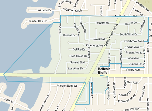 Map of Belleair Bluffs Florida - Belleair Bluffs MLS homes for sale